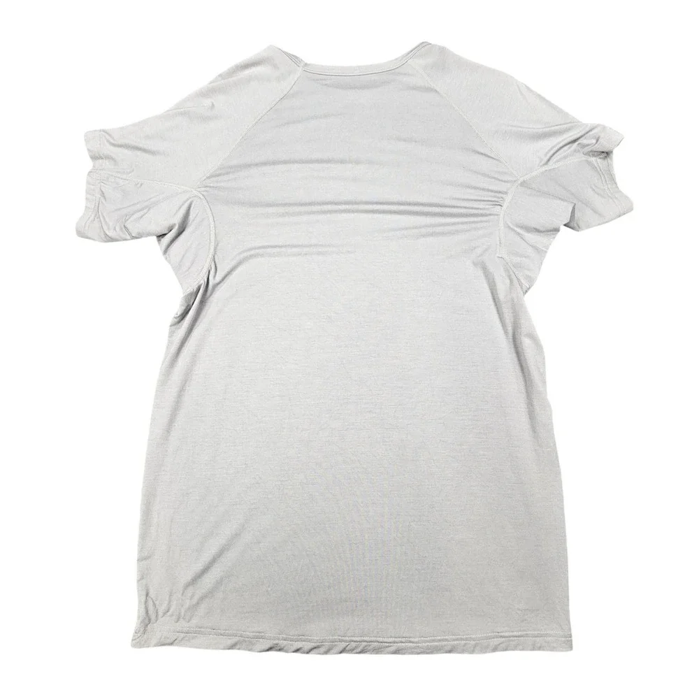 Ejis Men's XL Undershirt Sweat Proof Gray Crew Neck Micro Modal Spandex Tee